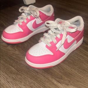 Nike Dunks Kids Pink and White Sneakers